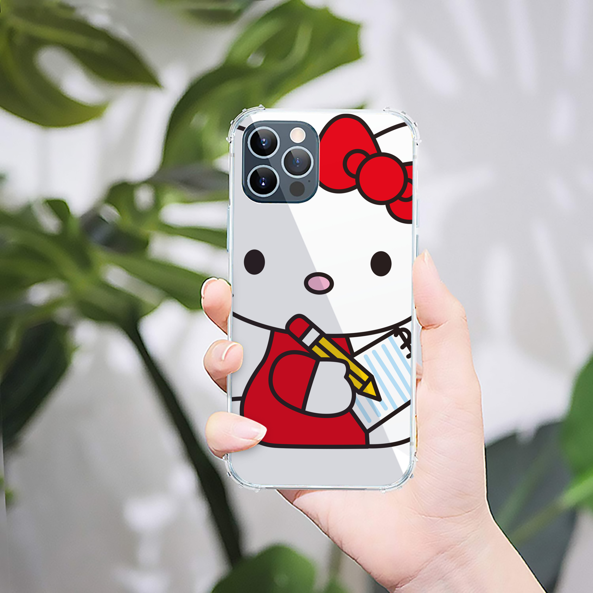 （画像用） Hello Kitty ハローキティ 【iPhone 12シリーズ対応】透明スマホケース（クリアソフトケース）